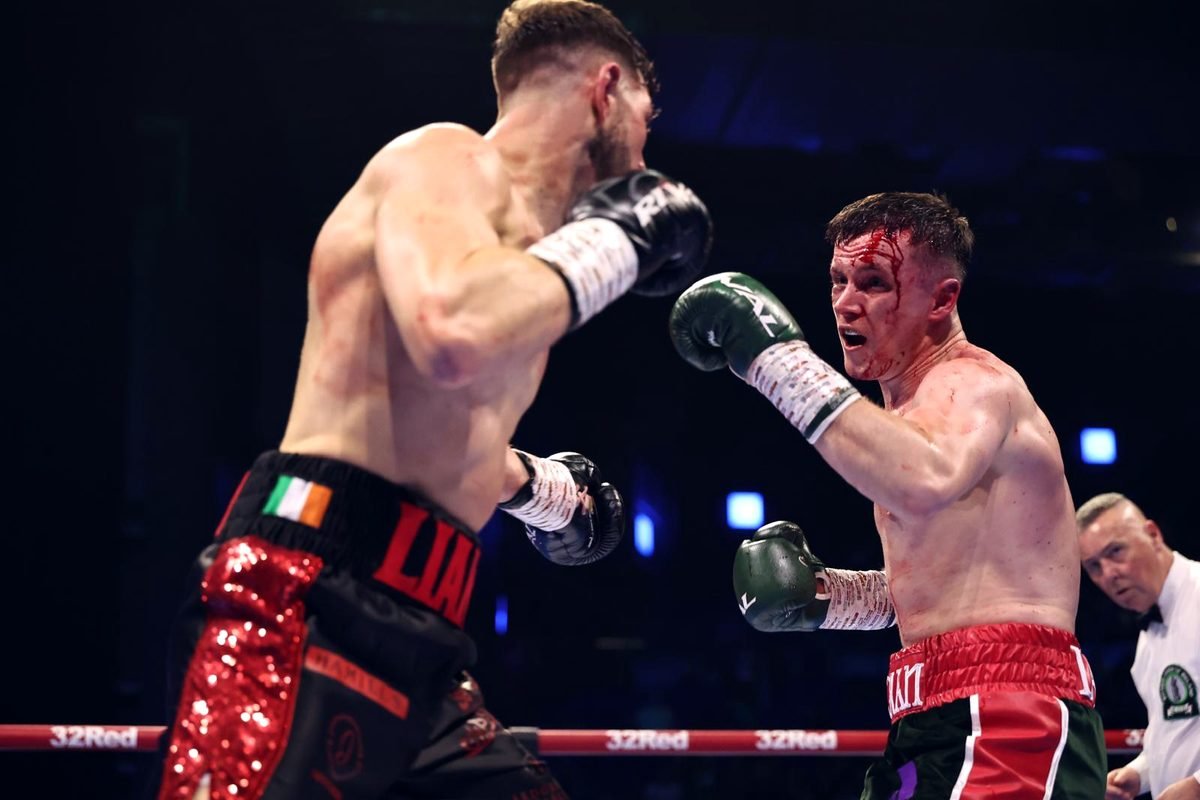 Liam Walsh competing under arena lights in Dublin